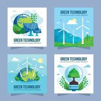 grüne öko-technologie soziale medien vektor