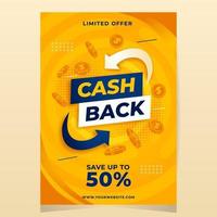 Cash-Back-Werbeplakatvorlage vektor