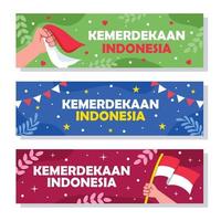 kemerdekaan indonesien cartoon konzept banner vektor