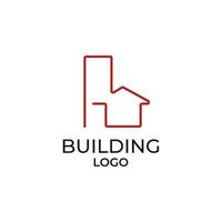 minimalistisk kontur byggnad vektor logotyp designelement