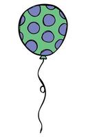 hand gezeichnete fliegende ballonillustration lokalisiert auf einem weißen hintergrund. Geburtstagsfeier-Ballon-Doodle. Feiertagscliparts. vektor