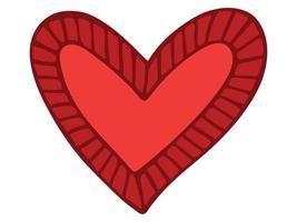 einfache Hand gezeichnete Herzillustration lokalisiert auf einem weißen Hintergrund. süßes Valentinstag-Herzgekritzel. vektor