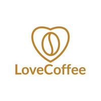liebe Kaffeebohnen-Logo-Design vektor