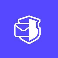 sichere E-Mail, E-Mail-Symbol mit Schild vektor