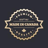 Made in Canada-Abzeichen, goldenes Etikett vektor