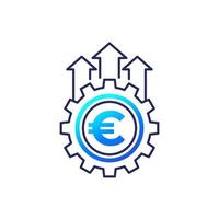 Symbol für Effizienzwachstumslinie mit Euro vektor