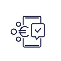 mobiles Zahlungsliniensymbol mit Euro vektor