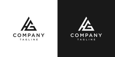 kreativa brev hg monogram logotyp design ikon mall vit och svart bakgrund vektor