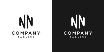 kreativer Buchstabe nn-Monogramm-Logo-Design-Symbol-Vorlage weißer und schwarzer Hintergrund vektor