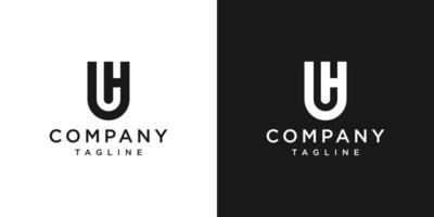 kreativa brev uh monogram logotyp design ikon mall vit och svart bakgrund vektor