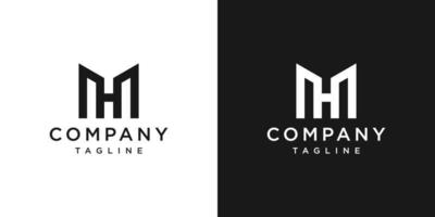 kreativ bokstav mh monogram logotyp design ikon mall vit och svart bakgrund vektor