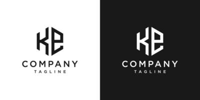 kreativer Buchstabe ke-Monogramm-Logo-Design-Symbol-Vorlage weißer und schwarzer Hintergrund vektor