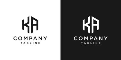 kreativ bokstav ka monogram logotyp designikon mall vit och svart bakgrund vektor