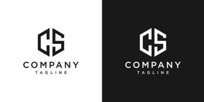 kreativer brief cs monogramm logo design symbol vorlage weißer und schwarzer hintergrund vektor