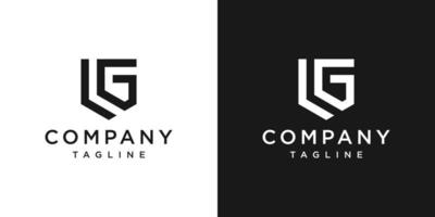 kreativa brev lg monogram logotyp design ikon mall vit och svart bakgrund vektor