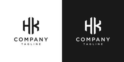 kreativa brev hk monogram logotyp design ikon mall vit och svart bakgrund vektor