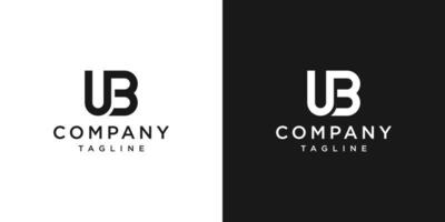 kreativ bokstav ub monogram logotyp design ikon mall vit och svart bakgrund vektor