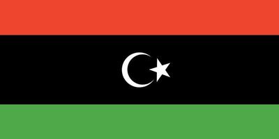 Libyen-Flagge. offizielle Farben und Proportionen. Nationalflagge von Libyen. vektor