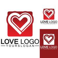 Liebes-Logo-Design, Herzform-Logo-Design-Vektor vektor