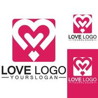 Liebes-Logo-Design, Herzform-Logo-Design-Vektor vektor