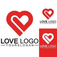 Liebes-Logo-Design-Vektor, geometrischer Herd-Logo-Vektor, lineares Liebes-Vektor-Logo-Konzept, herzförmiger Logo-Design-Vektor vektor