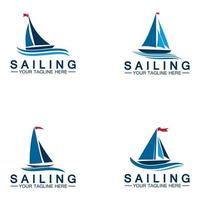 Segelboot-Logo-Vorlagenvektor