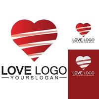 älskar logotyp design, hjärtform logotyp design vektor