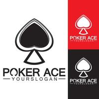 poker ess spade-logotypdesign för kasinoaffärer, hasardspel, kortspel, spekulationer, etc-vektor vektor