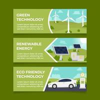 Eco Green Technology Banner Vorlage Set vektor