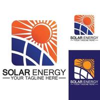 Vektorvorlage für das Design des Solarenergie-Logos vektor