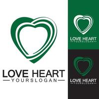 älskar hjärta logotyp och symbol vektor mall