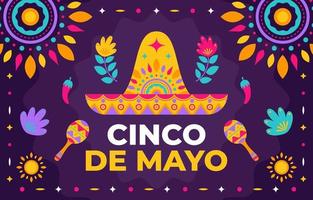 flaches cinco de mayo festlichkeitskonzept vektor