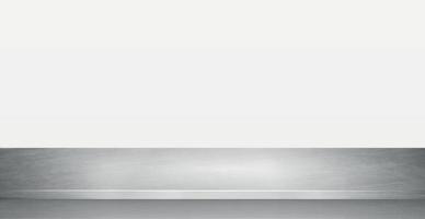 bänkskiva i metallkök, järntextur, stort bord på en vit bakgrund - vektor