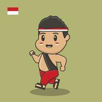 pancasila tag unabhängigkeitstag august flagge cartoon indonesien vektor