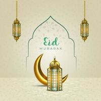 eid mubarak design av inbjudningskort för sociala medier vektor