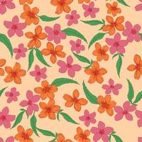 fashionabla färgglada sömlösa vektormönster med mångfärgade små blommor på en rosa bakgrund. bakgrund för textilier, tyger, omslag, tapeter, tryck, presentförpackning eller något annat ändamål vektor