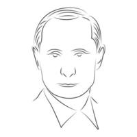russischer präsident wladimir putin im linienkunststil vektor