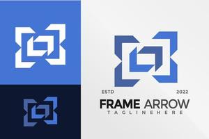 Rahmen-Pfeil-Logo-Design-Vektor-Illustration-Vorlage vektor