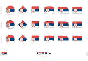 serbiens flagga set, enkla serbiens flaggor med tre olika effekter. vektor