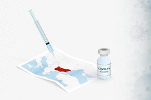 bulgarienvaccination, injektion med covid-19-vaccin på karta över bulgarien. vektor