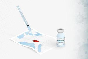 schweizvaccination, injektion med covid-19-vaccin på karta över schweiz. vektor