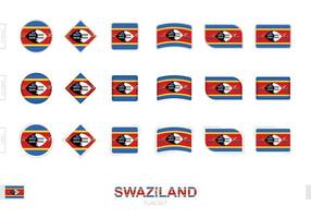 Swasiland-Flaggensatz, einfache Flaggen von Swasiland mit drei verschiedenen Effekten. vektor
