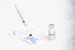 Moldawien-Impfung, Injektion mit Covid-19-Impfstoff in der Karte von Moldawien. vektor