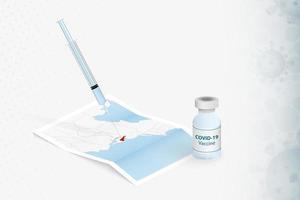 delaware-impfung, injektion mit covid-19-impfstoff in der karte von delaware.