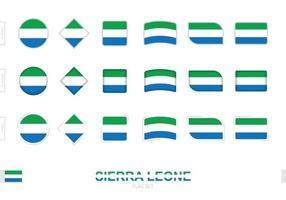 sierra leone flag set, einfache flaggen von sierra leone mit drei verschiedenen effekten. vektor