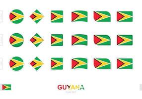 guyana flagga set, enkla flaggor av guyana med tre olika effekter. vektor