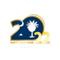 år 2022 med South Carolina flagga mönster. gott nytt år design. vektor