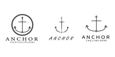 set bündel anker logo design, symbol, vektor, illustration, paket vektor