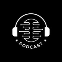 Podcast-Logo, ein einfaches und einzigartiges Logo für Ihren Podcast-Kanal, Gestaltungselement für Logo, Poster, Karte, Banner, Emblem, T-Shirt. Vektor-Illustration