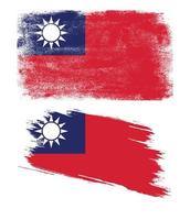 Taiwan flagga i grunge stil vektor